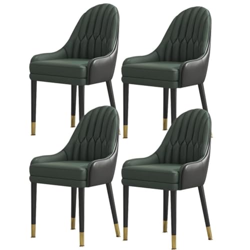 NMVAWIPT 4er-Set Gepolsterte Stühle for Küche Und Esszimmer, Beine Aus Massivholz, Modernes Wohnzimmer, PU-Leder, Hohe Rückenlehne, Weicher Sitz(Color 8) von NMVAWIPT