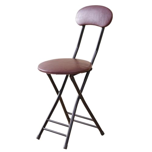 NMVAWIPT 4er-Set Klappbare Barhocker Mit Rückenlehne, Gepolsterte Stühle In Thekenhöhe for Küche, Camping, Zuhause Und Outdoor(Brown) von NMVAWIPT