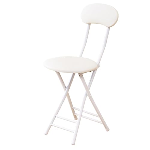 NMVAWIPT 4er-Set Klappbare Barhocker Mit Rückenlehne, Gepolsterte Stühle In Thekenhöhe for Küche, Camping, Zuhause Und Outdoor(White) von NMVAWIPT