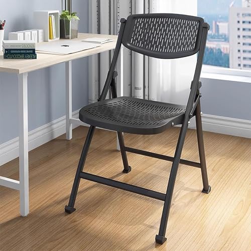 NMVAWIPT 4er-Set Klappstühle Aus Kunststoff for Wohnzimmer, Garten, Balkon, Moderner, Leichter Esszimmerstuhl, Stapelbare Lounge(Black) von NMVAWIPT