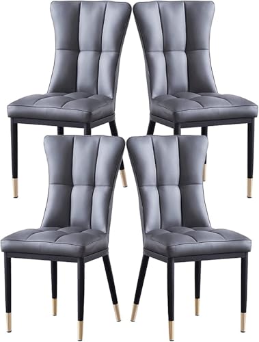 NMVAWIPT 4er-Set Moderne Esszimmerstühle, Mattes, Wasserdichtes Leder, Metallbeine, Ergonomisches Design(Gray) von NMVAWIPT