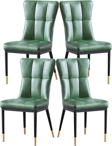NMVAWIPT 4er-Set Moderne Esszimmerstühle, Mattes, Wasserdichtes Leder, Metallbeine, Ergonomisches Design(Green) von NMVAWIPT