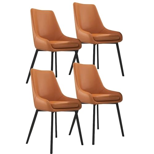 NMVAWIPT 4er-Set Moderne Esszimmerstühle Aus Kunstleder Mit Metallbeinen for Küche Und Wohnzimmer(Orange) von NMVAWIPT