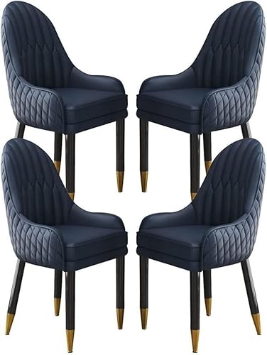 NMVAWIPT 4er-Set Moderne Esszimmerstühle Aus Mikrofaser Mit Beinen Massivholz – Optionen In Kaffee Und Orange(Ll Blue) von NMVAWIPT