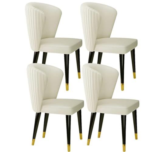 NMVAWIPT 4er-Set Moderne Esszimmerstühle Aus Mikrofaserleder for Küche, Wohnzimmer Und Empfangsraum, Mit Beinen Massivem Eschenholz – Lounge Im Nordischen Stil(Beige) von NMVAWIPT