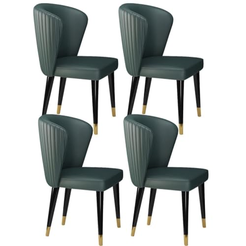 NMVAWIPT 4er-Set Moderne Esszimmerstühle Aus Mikrofaserleder for Küche, Wohnzimmer Und Empfangsraum, Mit Beinen Massivem Eschenholz – Lounge Im Nordischen Stil(Dark Green) von NMVAWIPT
