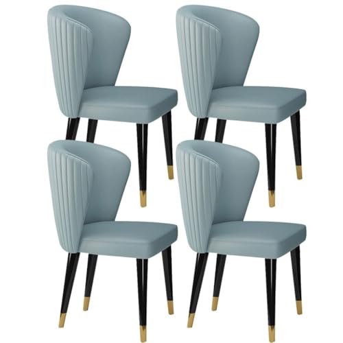 NMVAWIPT 4er-Set Moderne Esszimmerstühle Aus Mikrofaserleder for Küche, Wohnzimmer Und Empfangsraum, Mit Beinen Massivem Eschenholz – Lounge Im Nordischen Stil(Light Blue) von NMVAWIPT