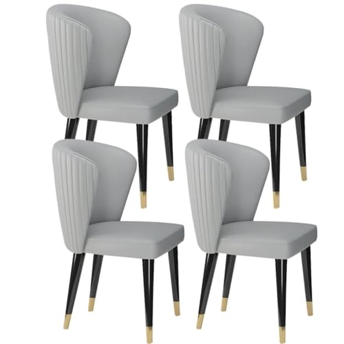 NMVAWIPT 4er-Set Moderne Esszimmerstühle Aus Mikrofaserleder for Küche, Wohnzimmer Und Empfangsraum, Mit Beinen Massivem Eschenholz – Lounge Im Nordischen Stil(Light Gray) von NMVAWIPT
