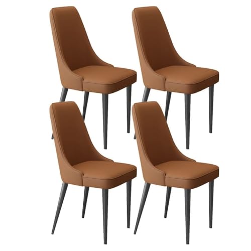 NMVAWIPT 4er-Set Moderne Esszimmerstühle Mit Latexpolster for Die Küche, Wohnzimmerseite Weichem Mikrofaserleder Und Metallbeinen(Brown) von NMVAWIPT
