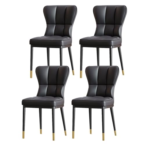 NMVAWIPT 4er-Set Moderne Esszimmerstühle Mit PU-Kissen Und Metallbeinen for Küche Wohnzimmer(Black) von NMVAWIPT