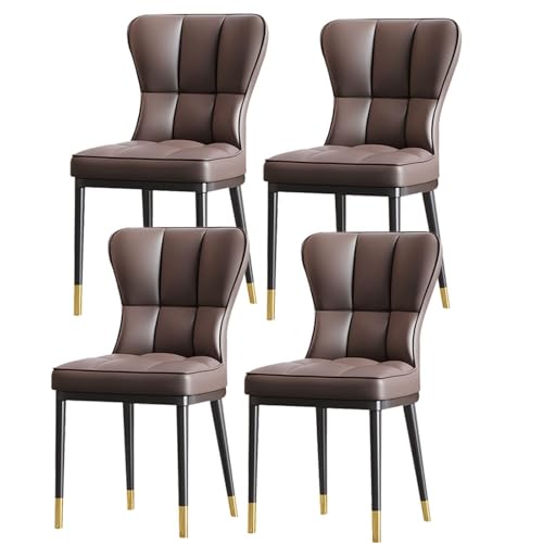 NMVAWIPT 4er-Set Moderne Esszimmerstühle Mit PU-Kissen Und Metallbeinen for Küche Wohnzimmer(Coffee) von NMVAWIPT