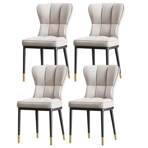 NMVAWIPT 4er-Set Moderne Esszimmerstühle Mit PU-Kissen Und Metallbeinen for Küche Wohnzimmer(Light Gray) von NMVAWIPT