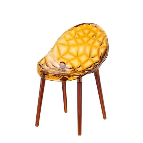 NMVAWIPT 4er-Set Moderne Transparente Ghost-Esszimmerstühle, Klare Akzent-Seitenstühle Aus Acryl for Das Esszimmer(Brown) von NMVAWIPT
