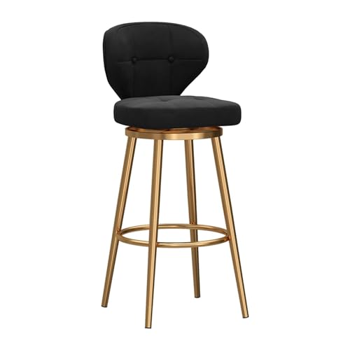 NMVAWIPT 4er-Set Moderner Barhocker, Höhenverstellbare Barhocker, Esszimmerstuhl Mit Samtpolsterung Und Goldener Basis(Black-1pcs,Height:65cm) von NMVAWIPT