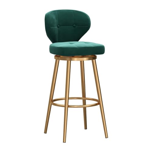 NMVAWIPT 4er-Set Moderner Barhocker, Höhenverstellbare Barhocker, Esszimmerstuhl Mit Samtpolsterung Und Goldener Basis(Green-1pcs,Height:75cm) von NMVAWIPT