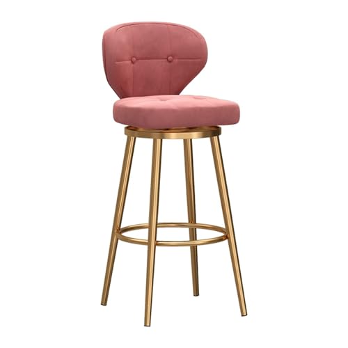 NMVAWIPT 4er-Set Moderner Barhocker, Höhenverstellbare Barhocker, Esszimmerstuhl Mit Samtpolsterung Und Goldener Basis(Pink-1pcs,Height:75cm) von NMVAWIPT