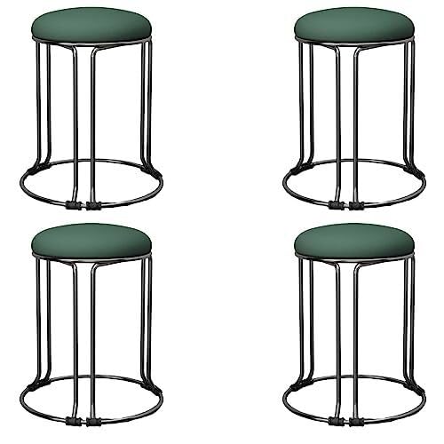 NMVAWIPT 4er-Set Stapelbare Hocker Aus Metall – Runde Barhocker Ohne Rückenlehne Mit Rutschfesten Füßen for Küche, Büro, Wohnzimmer(Black 2) von NMVAWIPT