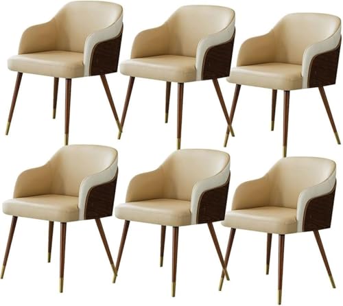NMVAWIPT 6 Stück Moderne Esszimmerstühle Mit Polsterung Und Sitzfläche Aus Mikrofaserleder Beinen Buchenholz for Das Wohnzimmer(Khaki) von NMVAWIPT