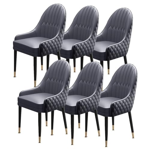 NMVAWIPT 6er-Set Esszimmerstühle Aus Mikrofaserleder Mit Weich Gepolsterter Sitzfläche, Holzbeine, Küchenstuhl, Moderne Akzent-Sessel(Color 9) von NMVAWIPT