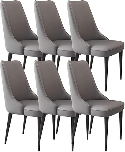 NMVAWIPT 6er-Set Esszimmerstühle Aus Mikrofaserleder for Die Küche, Loungesessel for Tisch Und Beistelltisch, Stabile Beine Karbonstahl(Color 7,Black Leg) von NMVAWIPT