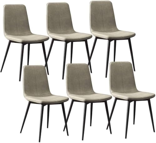 NMVAWIPT 6er-Set Esszimmerstühle for Küche, Theke, Lounge, Wohnzimmer, Ecke Mit Metallbeinen, Sitzfläche Und Rückenlehne Aus PU-Leder(Gray) von NMVAWIPT