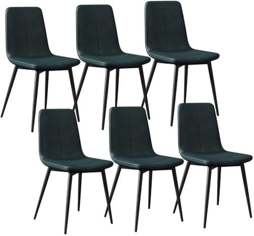 NMVAWIPT 6er-Set Esszimmerstühle for Küche, Theke, Lounge, Wohnzimmer, Ecke Mit Metallbeinen, Sitzfläche Und Rückenlehne Aus PU-Leder(Green) von NMVAWIPT