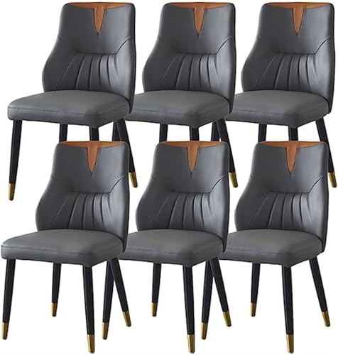 NMVAWIPT 6er-Set Küchen-Esszimmerstühle, Verdicktes Kunstleder, Hohe Rückenlehne, Gepolsterte Weiche Sitzfläche, Holzbeine(Color 2) von NMVAWIPT
