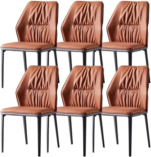 NMVAWIPT 6er-Set Moderne Esszimmerstühle Mit Kunstledersitz Und Metallbeinen for Küche Oder Wohnzimmer(Brown) von NMVAWIPT