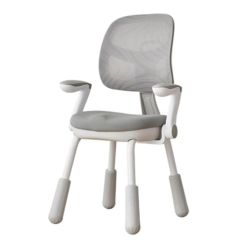 NMVAWIPT Arbeitsstuhl for Studenten, Höhenverstellbare Sattelförmige Schreibtischstühle Mit Atmungsaktivem Netzgewebe Und Hochklappbaren Armlehnen, Platzsparend(Gray) von NMVAWIPT