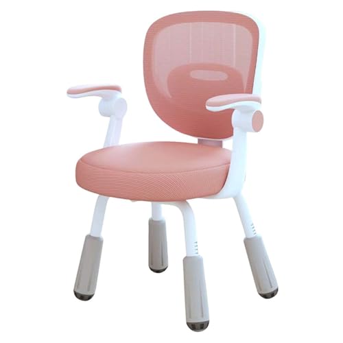 NMVAWIPT Arbeitsstuhl for Studenten, Höhenverstellbare Sattelförmige Schreibtischstühle Mit Atmungsaktivem Netzgewebe Und Hochklappbaren Armlehnen, Platzsparend(Pink) von NMVAWIPT