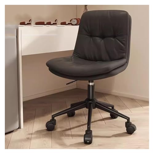 NMVAWIPT Armloser, Ergonomischer Schreibtischdrehstuhl Mit Gepolsterter Sitzfläche, Verstellbarer Bürostuhl for Zuhause Und Die Arbeit(Nero) von NMVAWIPT