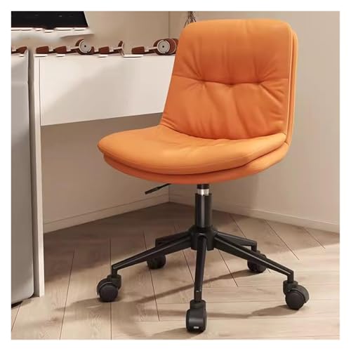 NMVAWIPT Armloser, Ergonomischer Schreibtischdrehstuhl Mit Gepolsterter Sitzfläche, Verstellbarer Bürostuhl for Zuhause Und Die Arbeit(Orange) von NMVAWIPT