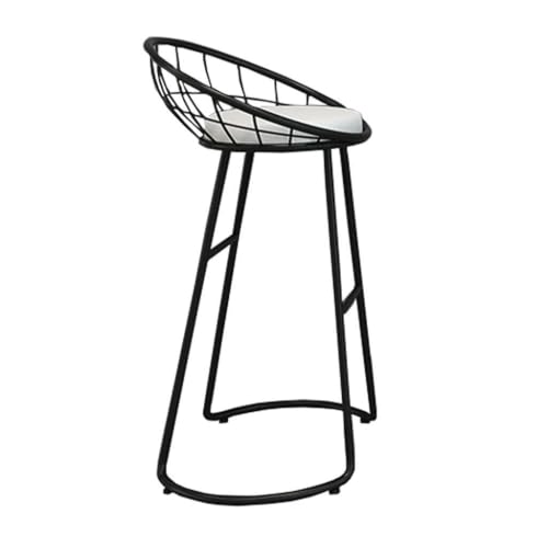 NMVAWIPT Barhocker Aus Eisen Im Nordischen Stil Mit Rückenlehne, Sitzfläche Aus Kunstleder Und Goldenen Beinen, Moderner Barstuhl for Die Küche(Black,65cm(25.6 Inch)) von NMVAWIPT