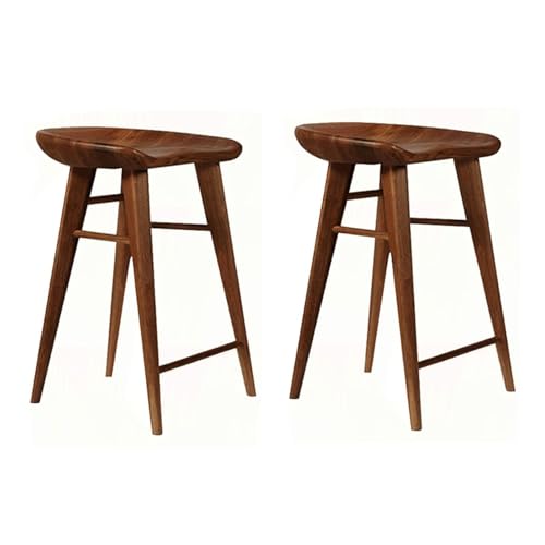 NMVAWIPT Barhocker Aus Holz, 2er-Set Mit Fußstütze for Küchentheke, Frühstücksinsel, Esszimmerstuhl(A,55cm Sitting Height) von NMVAWIPT