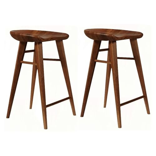 NMVAWIPT Barhocker Aus Holz, 2er-Set Mit Fußstütze for Küchentheke, Frühstücksinsel, Esszimmerstuhl(A,65cm Sitting Height) von NMVAWIPT