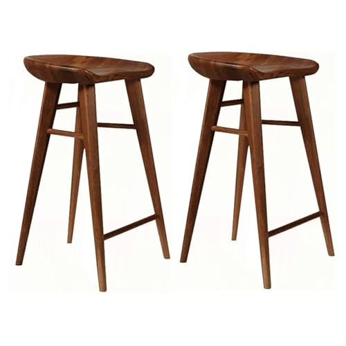 NMVAWIPT Barhocker Aus Holz, 2er-Set Mit Fußstütze for Küchentheke, Frühstücksinsel, Esszimmerstuhl(A,75cm Sitting Height) von NMVAWIPT