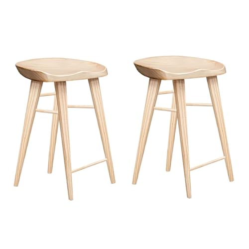 NMVAWIPT Barhocker Aus Holz, 2er-Set Mit Fußstütze for Küchentheke, Frühstücksinsel, Esszimmerstuhl(B,55cm Sitting Height) von NMVAWIPT