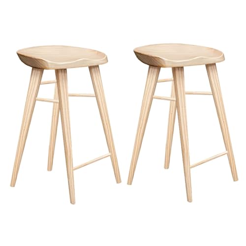 NMVAWIPT Barhocker Aus Holz, 2er-Set Mit Fußstütze for Küchentheke, Frühstücksinsel, Esszimmerstuhl(B,65cm Sitting Height) von NMVAWIPT