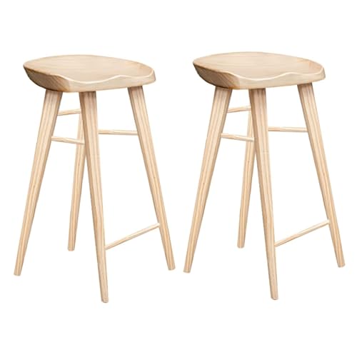 NMVAWIPT Barhocker Aus Holz, 2er-Set Mit Fußstütze for Küchentheke, Frühstücksinsel, Esszimmerstuhl(B,75cm Sitting Height) von NMVAWIPT