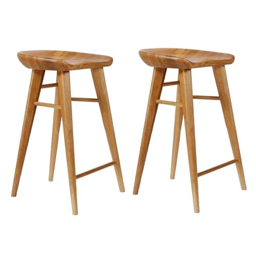 NMVAWIPT Barhocker Aus Holz, 2er-Set Mit Fußstütze for Küchentheke, Frühstücksinsel, Esszimmerstuhl(C,65cm Sitting Height) von NMVAWIPT