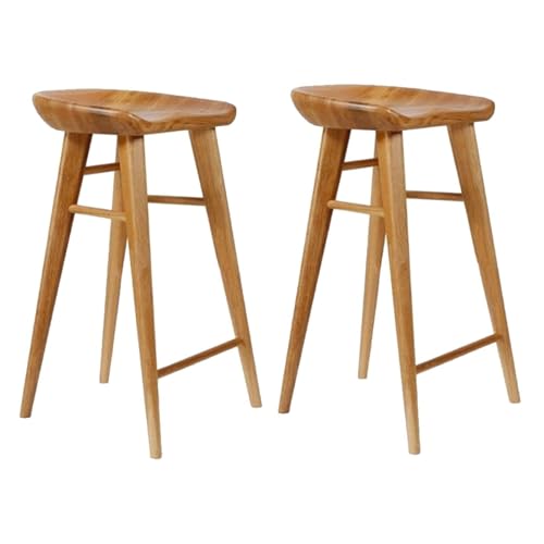 NMVAWIPT Barhocker Aus Holz, 2er-Set Mit Fußstütze for Küchentheke, Frühstücksinsel, Esszimmerstuhl(C,75cm Sitting Height) von NMVAWIPT