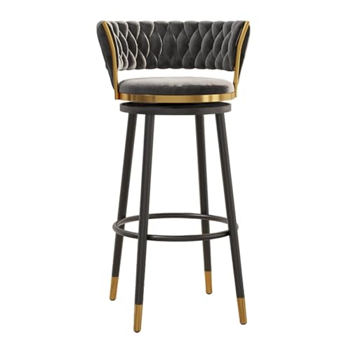 NMVAWIPT Barhocker Aus Samt, Moderne Barhocker In Thekenhöhe Mit Gewebter Rückenlehne Und Drehfunktionsstuhl for Das Esszimmer In Der Küche(1pcs,75cm) von NMVAWIPT