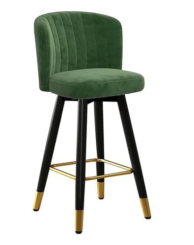 NMVAWIPT Barhocker Barhocker Hocker Drehbare Rückenlehne Samt Hochstuhl Moderner Küchen-/Pub-Metallrahmen Mit Fußstütze for Theke von NMVAWIPT