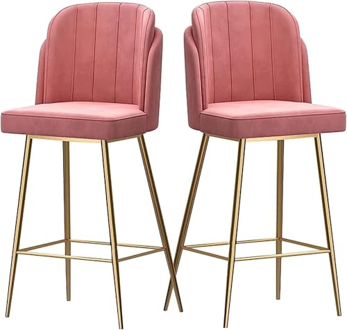 NMVAWIPT Barhocker Barhocker Hocker Samtgepolstert 2er-Set Loungesessel In Thekenhöhe Mit Rückenlehne Und Fußstütze for Die Küche von NMVAWIPT