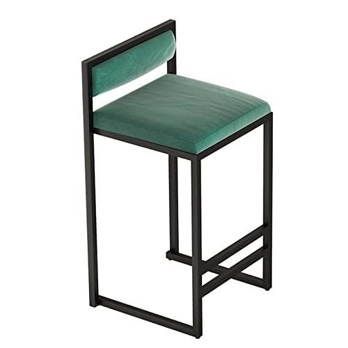 NMVAWIPT Barhocker In Thekenhöhe, Samtstuhl for Kücheninsel, Modern Mit Rückenlehne, Sitzkissen, Schwarze Metallbeine(Color 2,Height:55cm) von NMVAWIPT