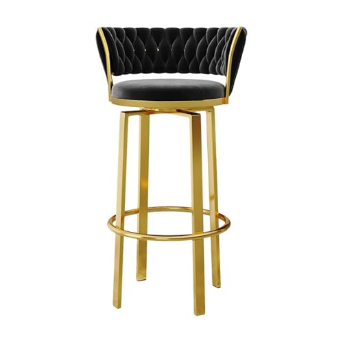 NMVAWIPT Barhocker Mit Gewebter Samtlehne, Moderner Thekenhocker Mit Goldenen Metallbeinen Und Fußstütze – Moderner Kücheninselstuhl NMVAWIPT Barhocker Mit Gewebter Samtlehne, Moderner Thekenhocker Mit Goldenen Metallbeinen Und Fußstütze – Moderner Kücheninselstuhl von NMVAWIPT