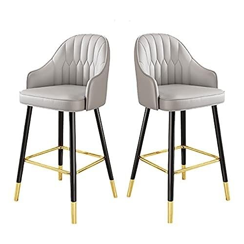 NMVAWIPT Barhocker Mit Theke, 2er-Set, Um 360 Grad Drehbare, Kunstleder Gepolsterte Hocker for Kücheninseln Im Innenbereich, Esszimmerhocker(Gray,65cm/25.5inch) von NMVAWIPT