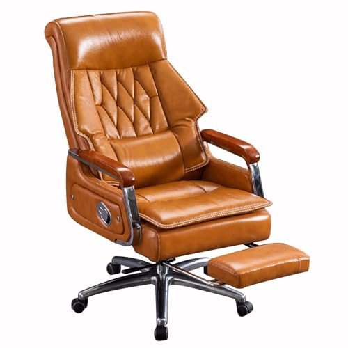 NMVAWIPT Big & Tall Executive-Bürostuhl Mit Fußstütze, Verstellbarer Rückenlehne, Hebefunktion Und Federkissen(Flepyhb) von NMVAWIPT