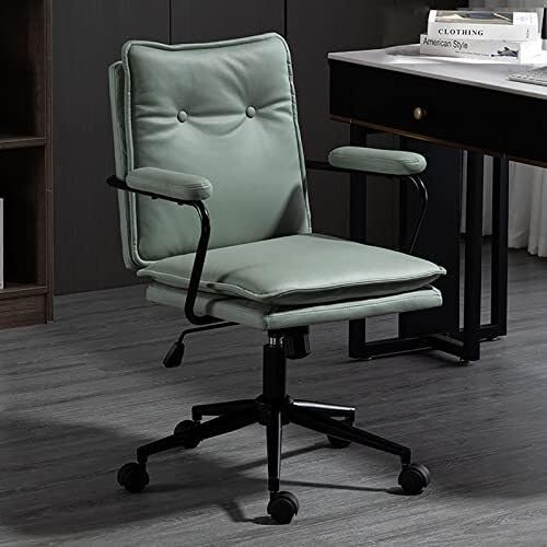 NMVAWIPT Bürostuhl Aus PU-Leder Mit Mittelhoher Rückenlehne, 150 Kg Tragkraft, Drehschreibtisch 360°-Rollen(#4) von NMVAWIPT