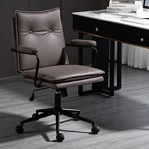 NMVAWIPT Bürostuhl Aus PU-Leder Mit Mittelhoher Rückenlehne, 150 Kg Tragkraft, Drehschreibtisch 360°-Rollen(Style1) von NMVAWIPT